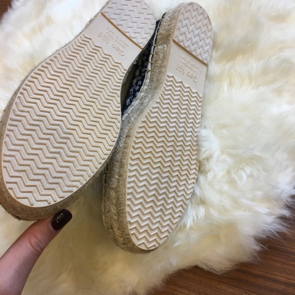 NWT GAP Black White Espadrille Loafer Flat Fabric - Picture 3 of 4